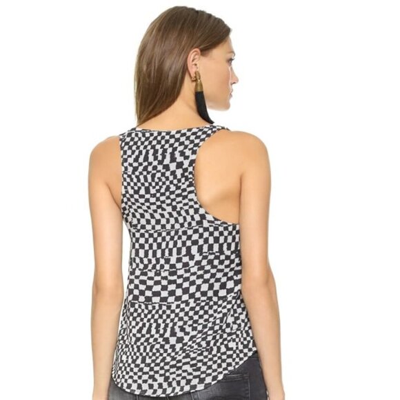 Mara Hoffman Chiffon Checkers Sequin Front Tank - Picture 2 of 3